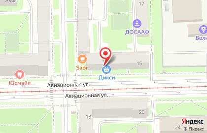Супермаркет ДИКСИ на Авиационной улице на карте