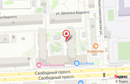 Зоомаркет Феликс в Железнодорожном районе на карте
