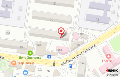 Твоя парикмахерская на улице Писателя Маршака на карте