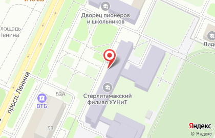 Стерлитамакский филиал Башкирский государственный университет на проспекте Ленина на карте