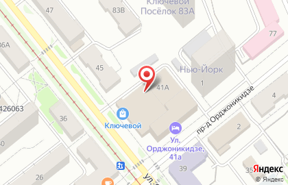 Мини-отель на улице Орджоникидзе на карте