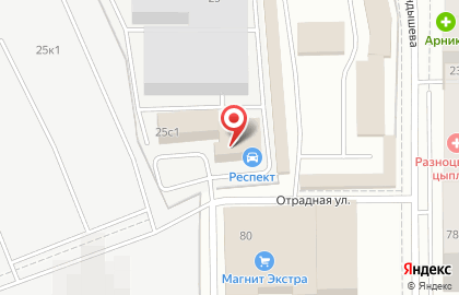 СТО Респект в Калининском районе на карте
