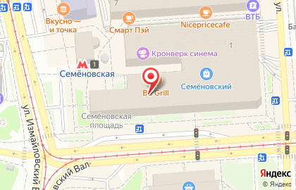 Билетная касса Transmost-Tour на метро Семёновская на карте