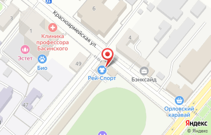 Стадион Динамо в Орле на карте