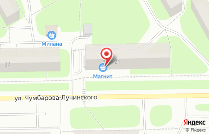 Супермаркет Магнит на улице Чумбарова-Лучинского на карте