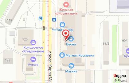 Салон профессиональной косметики Косметик`PRO в Правобережном районе на карте