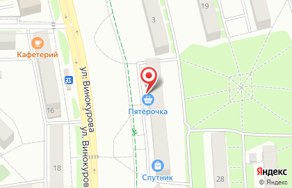 Универсам Пятёрочка на улице Винокурова на карте