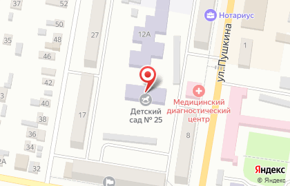 Детский сад №25 на улице Пушкина на карте