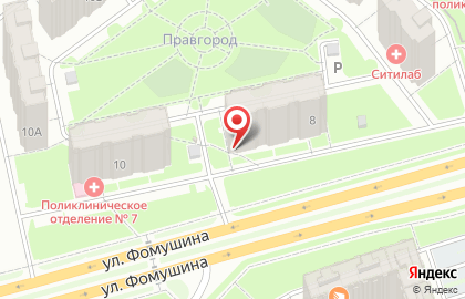 Продуктовый магазин Белочка на улице Фомушина на карте