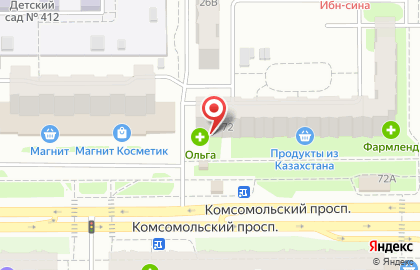 Аптека Ольга на Комсомольском проспекте, 72 на карте
