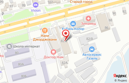 Автобаза в Карасунском районе на карте