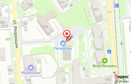 Супермаркет Пятёрочка на улице Федерации на карте