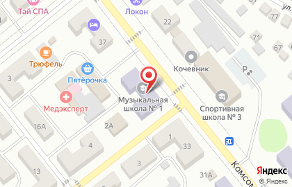 Детская художественная школа на Комсомольской на карте