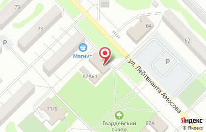 Банк ВТБ 24 Банкомат на улице Лейтенанта Амосова на карте