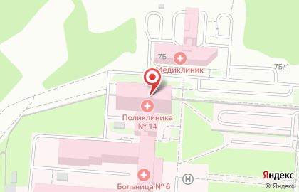 Городская поликлиника №14 в Октябрьском районе на карте