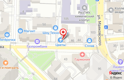 Магазин цветов в Рязани на карте