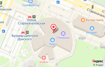 Магазин обуви Respect на метро Бульвар Дмитрия Донского на карте