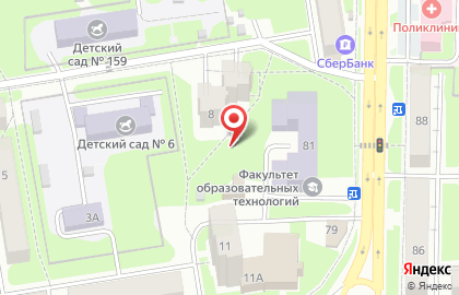 Блеск в Железнодорожном районе на карте