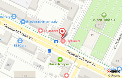 Медицинская лаборатория Медис на Первомайской улице на карте