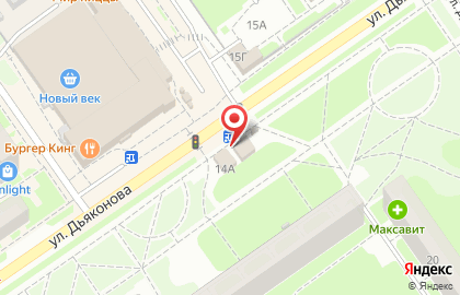 Пекарня Мельница на улице Дьяконова на карте