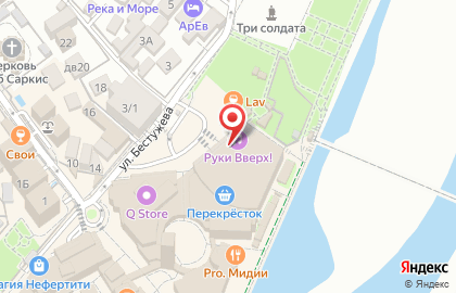 Супермаркет Перекресток на улице Бестужева на карте