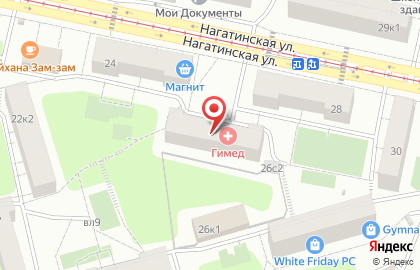 Медицинский центр Гимед в Нагатино-Садовниках на карте