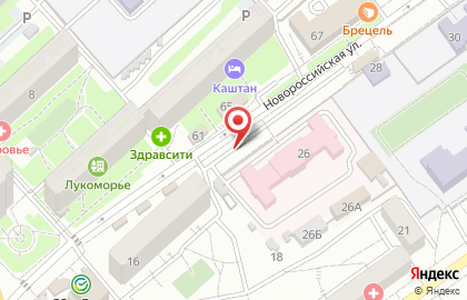 Магазин хлебобулочных изделий на Новороссийской улице на карте