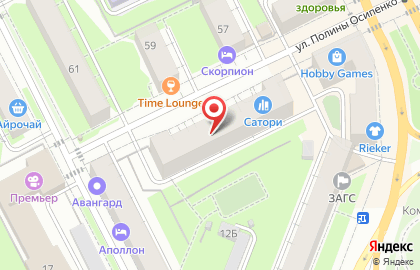 Басег на улице Полины Осипенко на карте