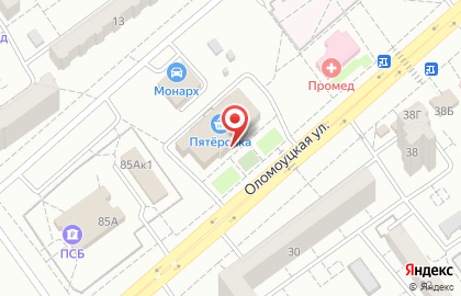 Торговый центр Галерея на Оломоуцкой улице на карте