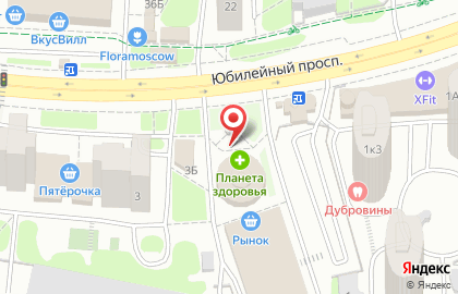 Московский комсомолец на Юбилейном проспекте на карте