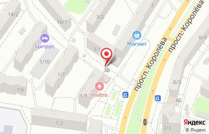Киоск по продаже хлебобулочных изделий на проспекте Королёва на карте