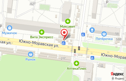 Киоск по продаже цветов на Южно-Моравской улице на карте