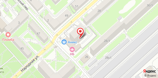 Сауна НБ на Народной улице на карте