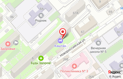 Гостиница Каштан в Волгограде на карте