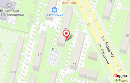 Магазин Охотник на улице Бардина на карте