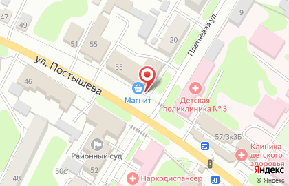 Продуктовый магазин Бройлер на улице Постышева на карте