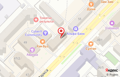 Сибирский филиал Банкомат, Промсвязьбанк на проспекте Карла Маркса на карте