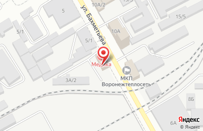 Медицинский центр Медика на улице Бахметьева на карте