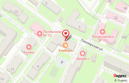 Ника на Пионерской улице на карте