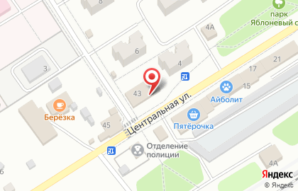 Банкомат Фора-банк на Центральной улице на карте