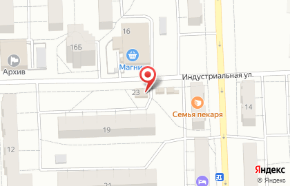 Продовольственный магазин Рось на Индустриальной улице на карте