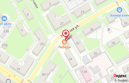Кафе Лебедь в Октябрьском районе на карте