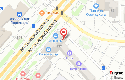Цветочный магазин Цветторг на Московском проспекте на карте