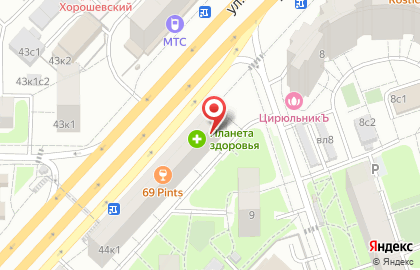Коммерческий банк Юнистрим на метро Октябрьское поле на карте