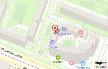 Окс Сервис на проспекте Луначарского на карте