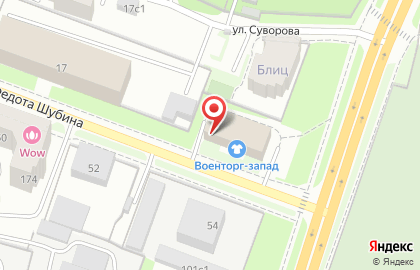 Магазин одежды для военнослужащих в Архангельске на карте