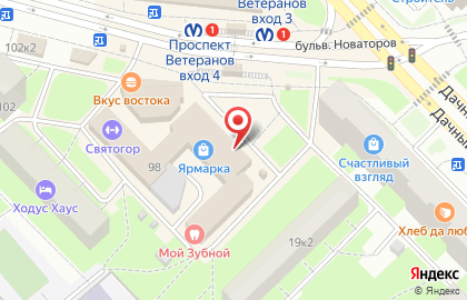 Магазин-кулинария на проспекте Ветеранов на карте