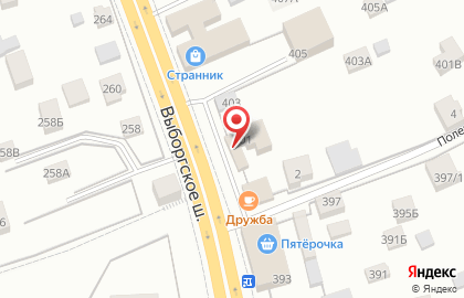 Магазин овощей и фруктов на Выборгском шоссе на карте