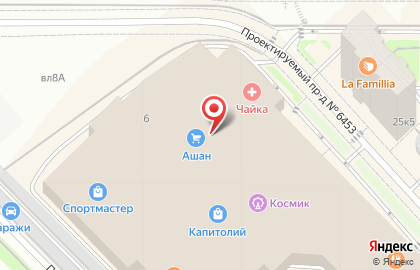 Ашан Сити на Университете на карте