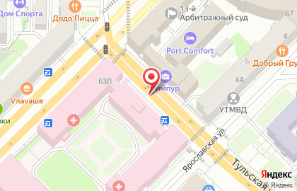 Киоск по продаже фруктов и овощей, Центральный район на Тульской улице на карте